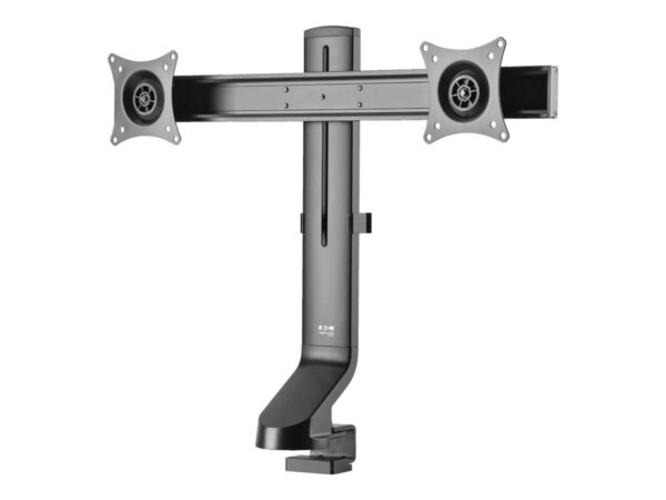EATON TRIPPLITE Dual-Display Monitor Arm with Desk Clamp and Grommet – Height Adjustable 17p to 27p Monitors