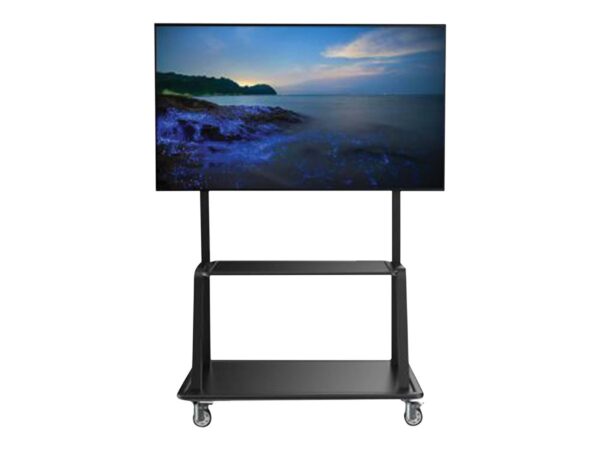 EATON TRIPPLITE Heavy-Duty Rolling TV Cart for 60inch to 105inch Flat-Screen Displays Locking Casters Black