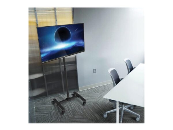 EATON TRIPPLITE Mobile TV Stand – Height Adjustable 13inch to 42inch TVs and Monitors Locking Casters Black