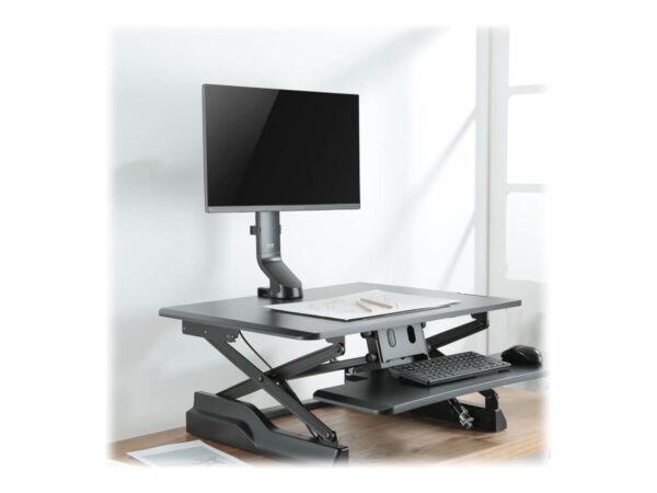 EATON TRIPPLITE Single-Display Monitor Arm with Desk Clamp and Grommet – Height Adjustable 17p to 32p Monitors