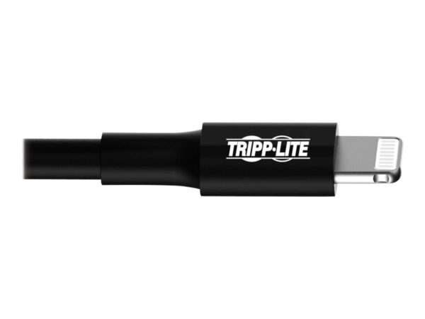 EATON TRIPPLITE USB-A to Lightning Sync/Charge Cable MFi Certified – Black M/M USB 2.0 10 in. 0.3m