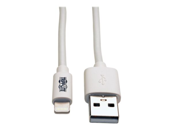 EATON TRIPPLITE USB-A to Lightning Sync/Charge Cable MFi Certified – White M/M USB 2.0 10ft. 3.05m