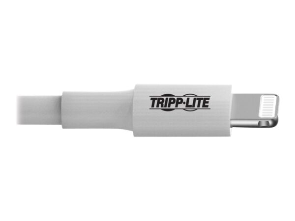 EATON TRIPPLITE USB-A to Lightning Sync/Charge Cable MFi Certified – White M/M USB 2.0 3ft. 0.91m