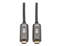 EATON TRIPPLITE USB-C AOC Cable M/M – USB 3.2 Gen 2 10 Gbps Plenum-Rated Fiber Active Optical Cable – Black 10m