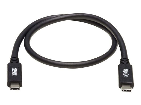EATON TRIPPLITE USB-C Cable M/M – USB 3.1 Gen 2 10 Gbps 5A Rating Thunderbolt 3 Compatible 20-in. 50.8cm