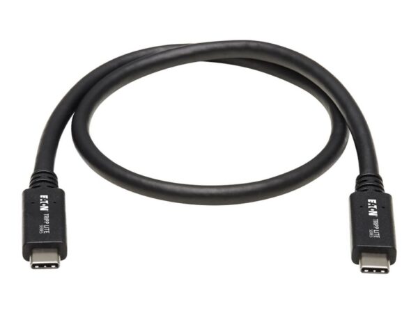 EATON TRIPPLITE USB-C Cable M/M – USB 3.1 Gen 2 10 Gbps 5A Rating Thunderbolt 3 Compatible 20-in. 50.8cm