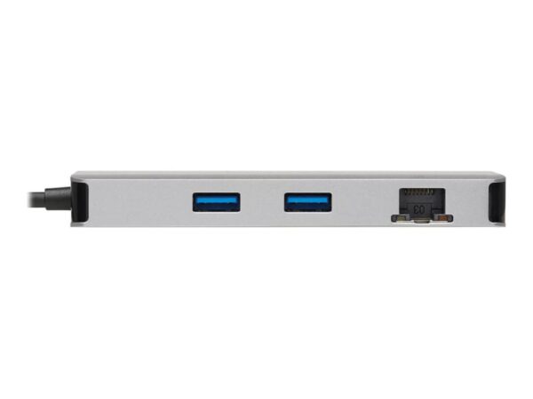 EATON TRIPPLITE USB-C Dock Dual Display – 4K 60Hz HDMI USB 3.2 Gen 1 USB-A Hub GbE Memory Card 100W PD Charging Gray