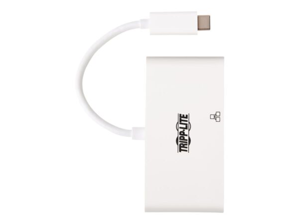 EATON TRIPPLITE USB-C Multiport Adapter – 4K HDMI USB-A Port GbE 60W PD Charging HDCP White