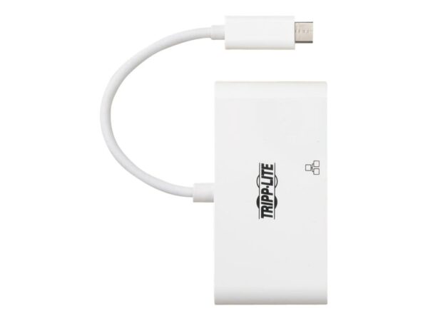 EATON TRIPPLITE USB-C Multiport Adapter – HDMI USB 3.0 Port GbE 60W PD Charging HDCP White