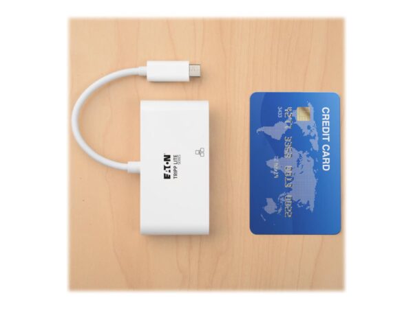 EATON TRIPPLITE USB-C Multiport Adapter – HDMI USB 3.0 Port GbE 60W PD Charging HDCP White