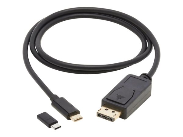 EATON TRIPPLITE USB-C to DisplayPort Bi-Directional Active Adapter Cable M/M 4K 60 Hz HDR Locking DP Connector 3 ft. 0.9m