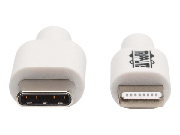 EATON TRIPPLITE USB-C to Lightning Sync/Charge Cable M/M MFi Certified White 3ft. 0.9m