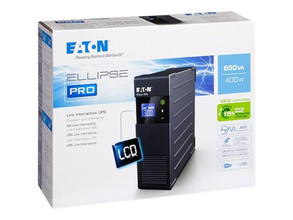 Eaton UPS Ellipse PRO 1600 USB IEC (rack/tower) – AC 230 V – 1000 Watt – 1600 VA – USB – IEC-320-C13 8 Output – 2U – 19inch