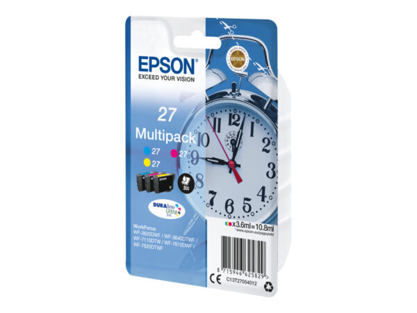 EPSON 1LB 27 ink cartridge cyan magenta and yellow standard capacity 3×3.6ml 3×350 pages combopack blister without alarm – DURABrite