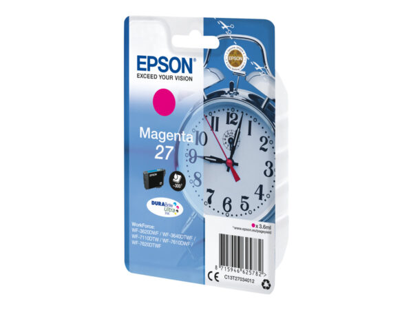 EPSON 1LB 27 ink cartridge magenta standard capacity 3.6ml 350 pages 1-pack blister without alarm – DURABrite ultra ink