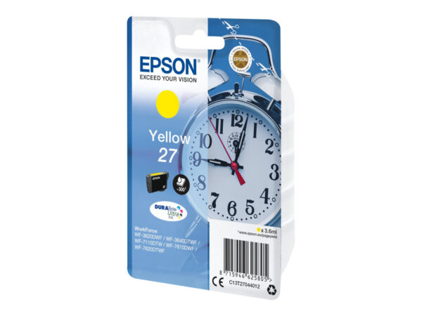 EPSON 1LB 27 ink cartridge yellow standard capacity 3.6ml 350 pages 1-pack blister without alarm – DURABrite ultra ink