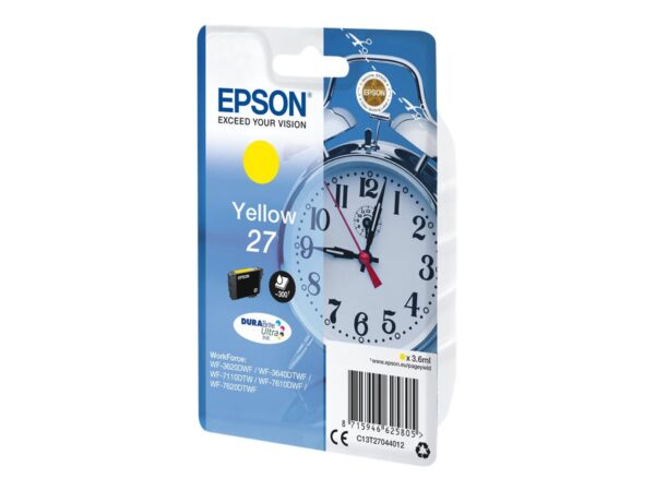 EPSON 1LB 27 ink cartridge yellow standard capacity 3.6ml 350 pages 1-pack RF-AM blister – DURABrite ultra ink w/s