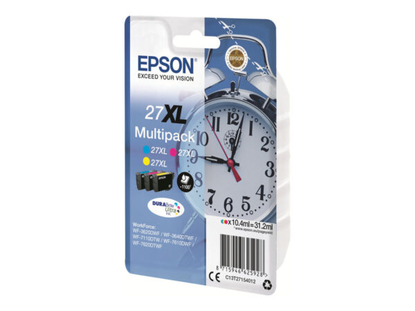 EPSON 1LB 27XL ink cartridge cyan magenta and yellow high capacity 3×10.4ml 3×1.100 pages combopack RF-AM blister – DURABrite w/s