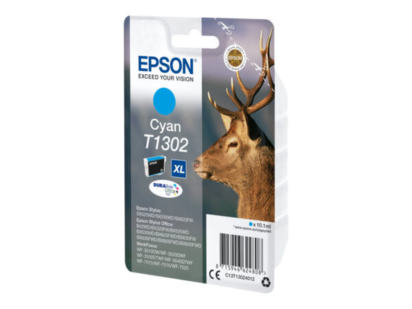 EPSON 1LB T1302 ink cartridge cyan extra high capacity 10.1ml 1-pack blister without alarm – DURABrite Ultra Ink