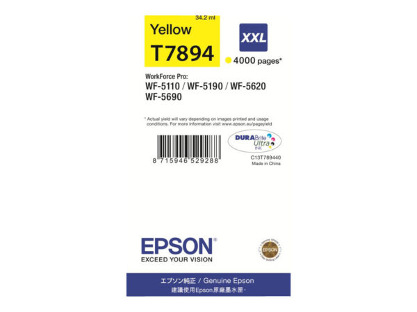 EPSON 1LB T7894 ink cartridge yellow extra high capacity 4.000 pages 1-pack
