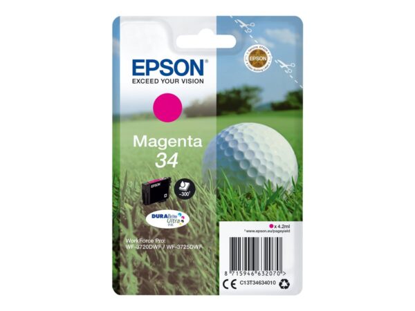 EPSON 2LB Singlepack 34 Ink Magenta DURABrite Ultra 4.2ml Blister w/s