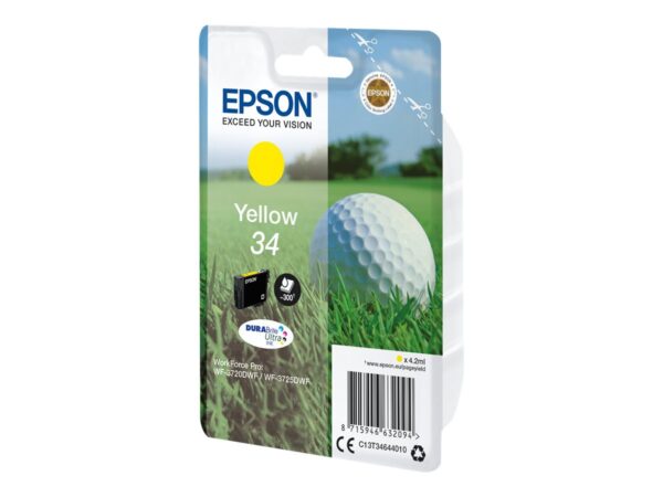EPSON 2LB Singlepack 34 Ink Yellow DURABrite Ultra 4.2ml Blister w/s