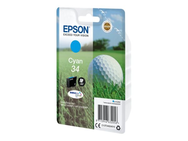 EPSON 2LB Singlepack Cyan 34 – DURABrite Ultra Ink