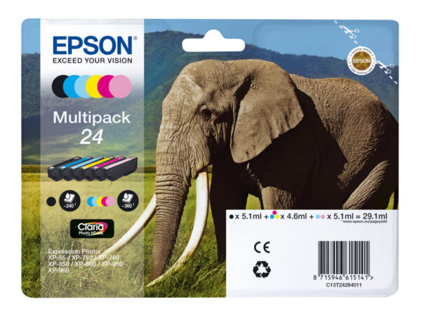EPSON 3LB 24 Ink cartridge black and five colour standard capacity 29.1ml 1-pack RF-AM blister w/s