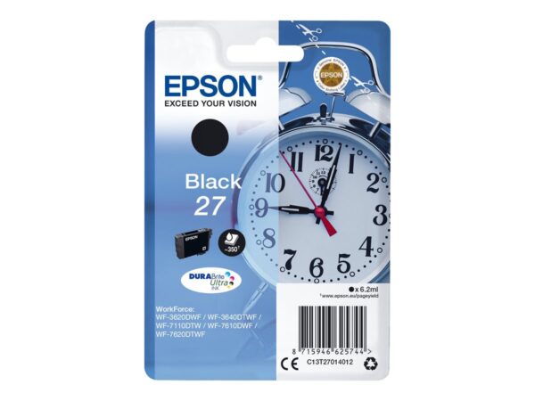 EPSON 6LB 27 ink cartridge black standard capacity 6.2ml 350 pages 1-pack blister with alarm – DURABrite ultra ink w/s