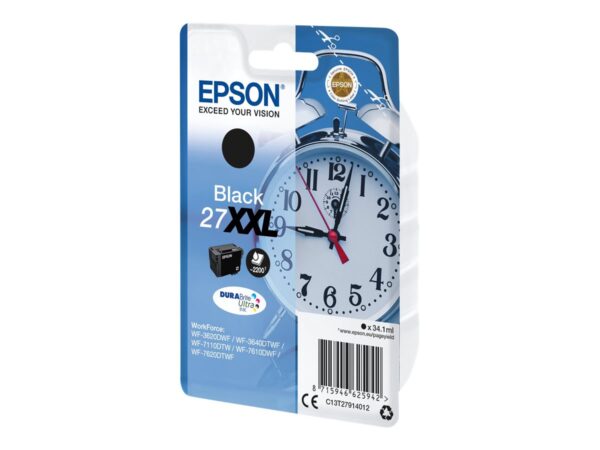 EPSON 6LB 27XXL ink cartridge black extra high capacity 34.1ml 2.200 pages 1-pack blister without alarm – DURABrite ultra ink