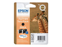EPSON 6LB T0711 ink cartridge black high capacity 2 x 11.1ml 2-pack blister without alarm