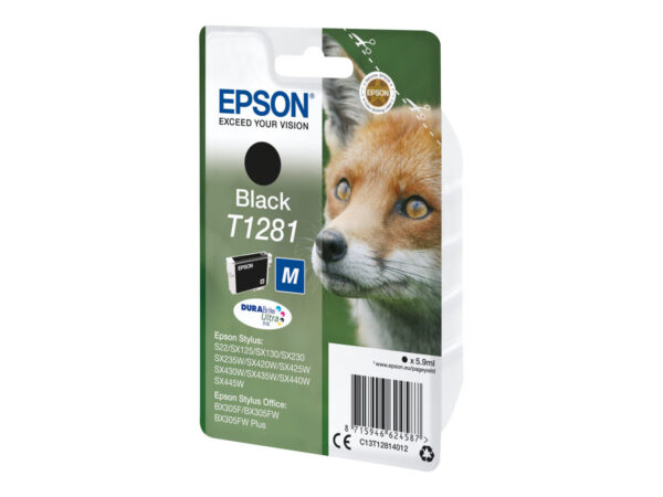EPSON 6LB T1281 ink cartridge black standard capacity 5.9ml 1-pack blister without alarm