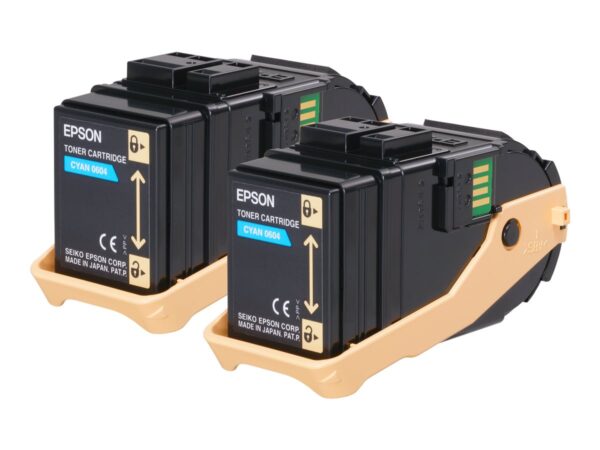 EPSON AL-C9300N cartouche de toner cyan capacité standard 2 x 7.500 pages pack de 2