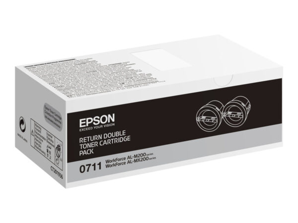 EPSON AL-M200/MX200 cartouche de toner noir capacité standard 2 x 2.500 pages pack de 2 retour Program