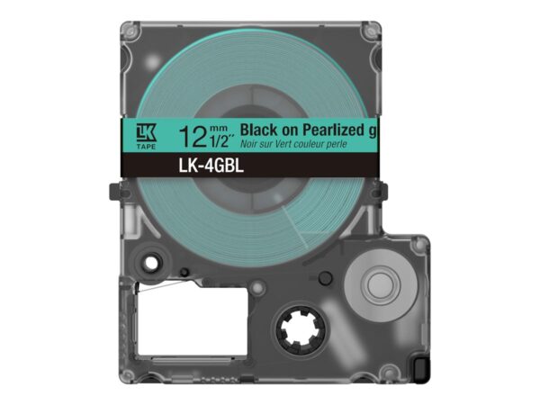 EPSON Colour Tape Pearl Green/Black 12mm 9m LK-4GBL