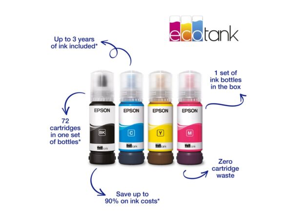 EPSON EcoTank ET-1810 Printer colour ink-jet refillable A4 5760x1440dpi 10ppm mono/5ppm colour 100 sheets USB Wi-Fi black