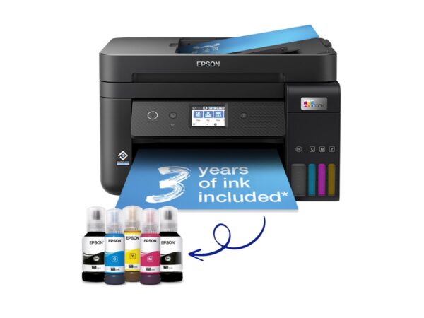EPSON EcoTank ET-4850 MFP colour ink-jet refillable A4 15.5ppm print 250 sheets USB LAN Wi-Fi black