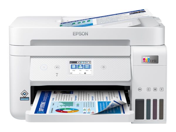 EPSON EcoTank ET-4856 MFP colour ink-jet refillable A4 15.5ppm print 250 sheets USB LAN Wi-Fi white