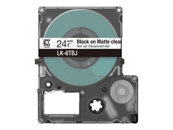 EPSON Matte Tape Clear/Black 24mm 8m LK-6TBJ