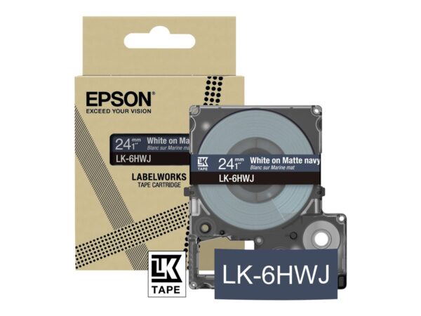 EPSON Matte Tape Navy/White 24mm 8m LK-6HWJ