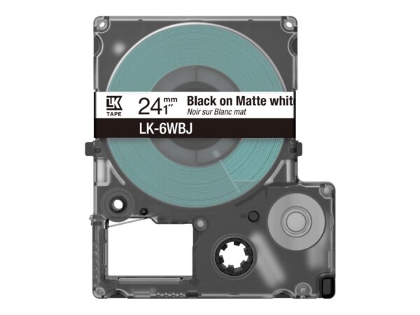 EPSON Matte Tape White/Black 24mm 8m LK-6WBJ
