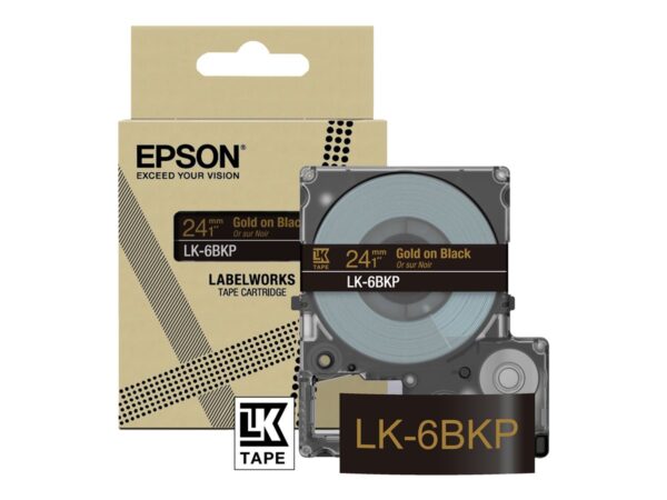 EPSON Metallic Tape Black/Gold 24mm 9m LK-6BKP