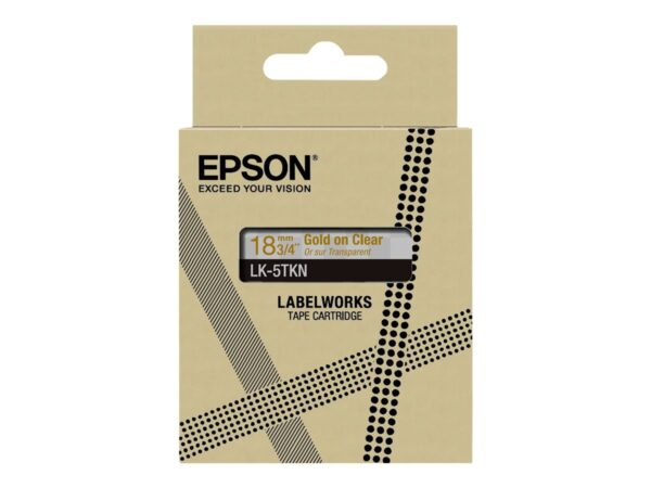 EPSON Metallic Tape Clear/Gold 18mm 9m LK-5TKN