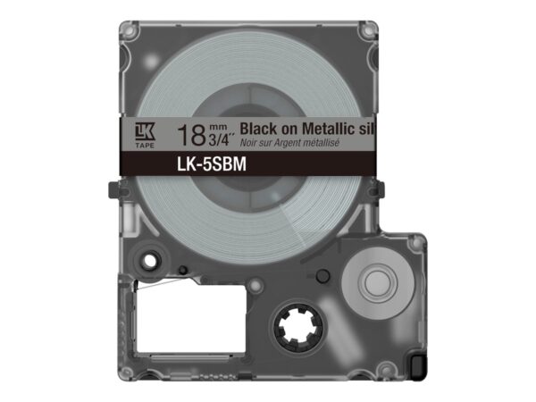 EPSON Metallic Tape Silver/Black 18mm 9m LK-5SBM