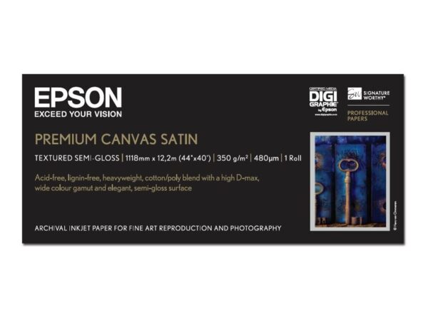 EPSON PREMIER art water resistant canvas inkjet 350g/m2 1118mm x 12.2m 1 rouleau pack de 1