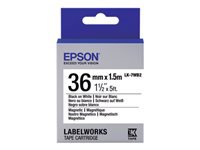 EPSON Ruban LK-7WB2 Magnétique Noir/Blanc 36/1,5