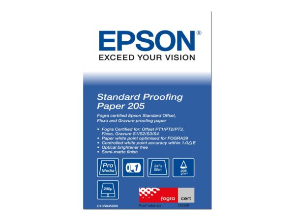 EPSON S045008 Standard proofing  papier inkjet 205g/m2 610mm x 50m 1 rouleau pack de 1