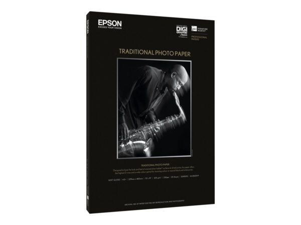 EPSON S045051 Traditional photo  papier inkjet 330g/m2 A3+ 25 feuilles pack de 1