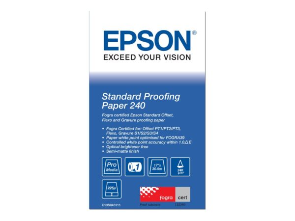 EPSON S045111 Standard proofing  papier inkjet 240g/m2 432mm x 30.5m 1 rouleau pack de 1