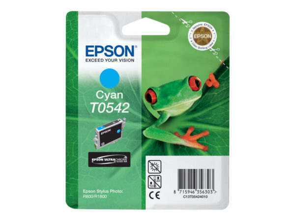 EPSON T0542 cartouche d encre cyan capacité standard 13ml 400 pages 1-pack blister sans alarme